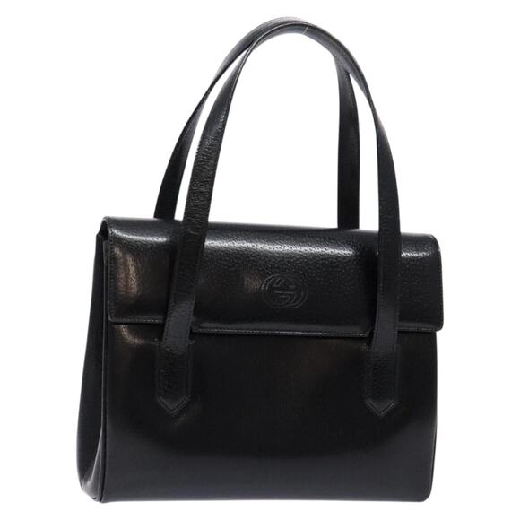 GUCCI Hand Bag Leather Black Gold 000 109 000 109 - Picture 1 of 16